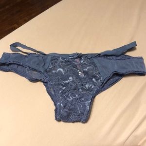 Slate blue panties with lace